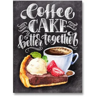 Kaffee Kuchen Kunst Vintage Tafel Poster Leinwand Malerei Retro Wandbilder Café Dekoration Café Küche Dekor (Color : D, Size : 50x70cm No Frame)