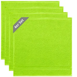 Lashuma Geschirrtuch Frottee, (Spar-Set, 4-tlg., Küchenhandtücher 50x50 cm), kleine Handtücher für Küche, Bad, Garten, Camping grün