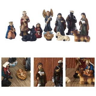 11 Stück katholische Jesus-Krippen-Ornamente aus Kunstharz, Weihnachtsgeschenk,Weihnachtsschmuck
