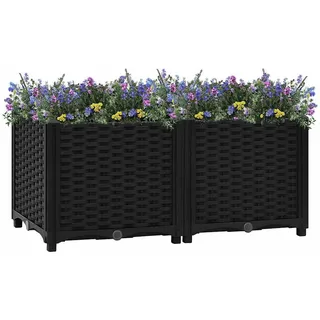 vidaXL Hochbeet 80 x 40 x 20 cm Schwarz