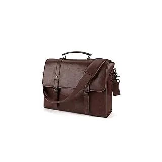 Lubardy Umhängetaschen Herren Aktentasche Laptoptasche 15.6 Zoll Wasserdichte Messenger Bag Vintage Ledertasche Männer für Geschäft Arbeit Schule