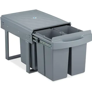 Relaxdays Einbaumülleimer 32 l Grau
