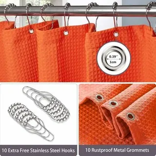 Duschvorhang Waffel Wasserdicht Waffel Orange H214 x B152 cm 1er Pack