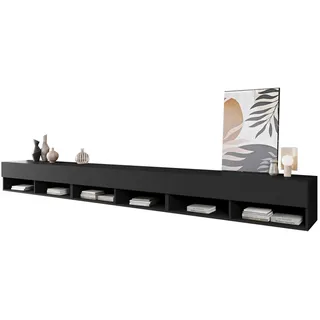 Mirjan24 Adenik A300 TV-Lowboard 300x32 cm Grau/Hochglänzend