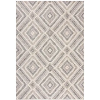 KADIMA DESIGN Ridge Kurzflorteppich 78 x 150 cm Grau-Beige