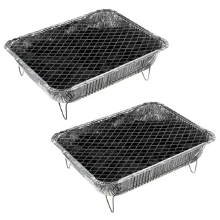 2x Landmann Aluminium Einweggrill Alu Camping Picknick BBQ Einweg Einmal Grill