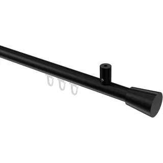 Interdeco Innenlaufgarnitur 1-läufig Ø 20 mm 140 cm Schwarz