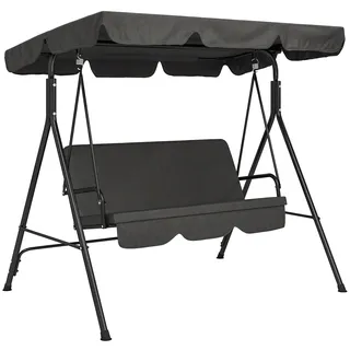 Outsunny Hollywoodschaukel Schwarz 3-Sitzer