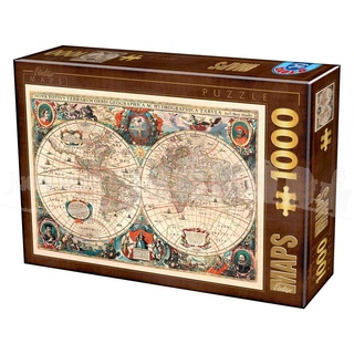 D-Toys Puzzle 5947502875710/VM 01 Puzzle 1000 pcs Vintage Map, Multicolor
