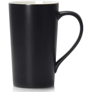 Smilatte M007 Kaffeetasse Groß mit Henkel, 590 ml Große Tasse, Grosse Teetasse, Schwarz