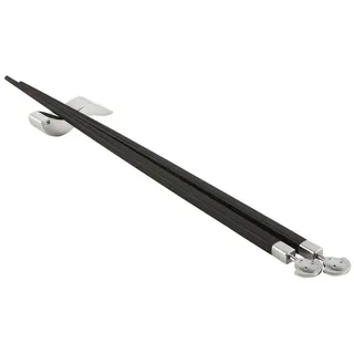 Alessi Essstäbchen 2 St. Edelstahl Schwarz/Braun