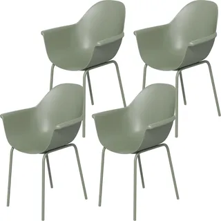 Outsunny Gartenstuhl 4er Set Stapelstühle mit Rückenlehne und Armlehne, Terrassenstühle bis 120 kg belastbar, ideal für Balkon und Garten   Aosom.de