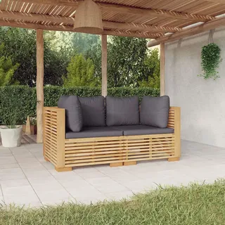 Garten-ecksofas Mit Kissen 2 Stk. Massivholz Teak