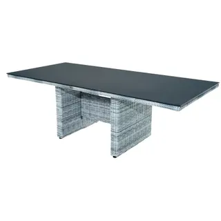 Ploß Miami Diningtisch 7200713 grau, B:220 x T:100 x H:75 cm Tischplatte Glas in Steinoptik