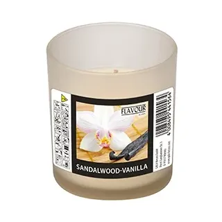 Papstar Duftkerzen im Glas, Sandalwood Vanilla, Ø 70 mm · 77 mm, "Flavour" 6 Stück