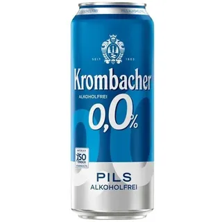 Krombacher Pils 0.0% Alkoholfrei 0,5 L Dose, 24er Pack ( 24x0,5 L ) Einweg Pfand