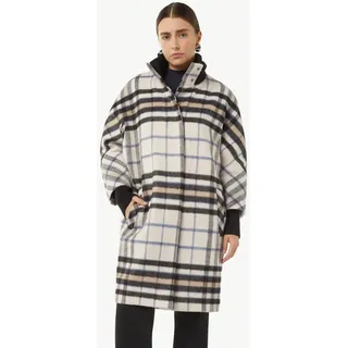 Comma Kurzjacke Karierter Mantel mit Strick-Details beige 46