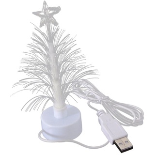 MAGICLULU USB-Weihnachtsbaum Leuchtender Mini-Weihnachtsbaum Glasfaser-Led Wechselnde Weihnachtsbaumlampe Mit Sternaufsatz Für Zuhause Schreibtisch Weihnachtsparty-Dekoration