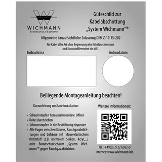 Wichmann Brandschutz Kennzeichnungsschild Kabelbox WD90
