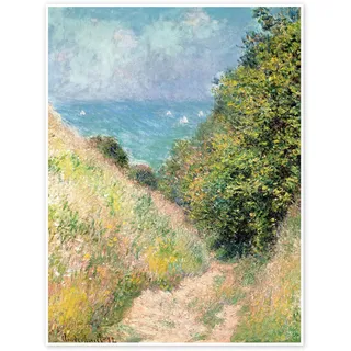 Posterlounge Hohlweg bei Pourville Poster | 30 x 40 cm von Claude Monet Grün Wandbilder Wanddeko