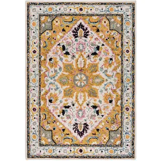 Wollteppich FLAIR RUGS "Dhalia", gelb, B:160cm H:10mm L:230cm, Wolle, Teppiche, 100% Wolle, Wohnzimmer, Schlafzimmer, Esszimmer