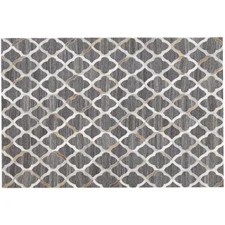 Beliani Rolunay Patchwork-Teppich 140 x 200 cm Grau/Beige