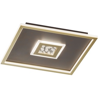 LED Deckenleuchte flach Deckenpanel Wohnzimmer rostfarben Deckenlampe dimmbar Landhaus, Metall, 56,5W 4000Lm warmweiß, LxBxH 50x50x6 cm