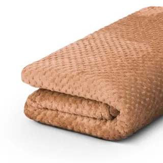 Bestgoodies Kuscheldecke Cashmere Touch 150x200cm (Caramel) 250g/m2 - Flauschige Wohndecke für Sofa, Couch und Bett, Tagesdecke Oeko-TEX - Sofaüberwurf