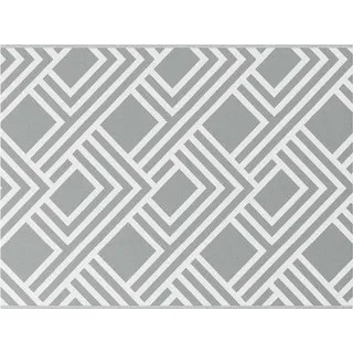 vidaXL Outdoor-Teppich Geometrisch ARAKIL Grau und Weiß 400 x 300 cm - Grau