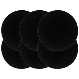 vidaXL Tischsets 6 Stk. Uni Schwarz 38 cm Rund Baumwolle