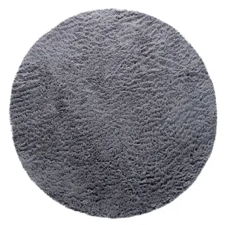 Paco Home Silky 591 Fellteppich Ø 80 cm Grau