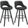 Barhocker 2er Set gepolstert 2 x 45 x 100 cm Anthrazit