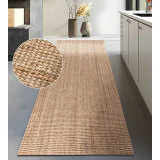 OTTO home Teppich OTTO HOME "Avot Juteteppich", beige (natur gold), B:80cm H:10mm L:200cm, Jute, Teppiche, Teppich, 100% Jutefaser, Läufer, Esszimmer, Wohnzimmer, Skandi
