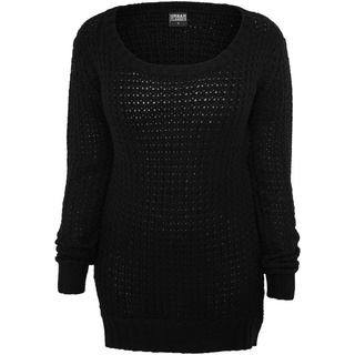 URBAN CLASSICS Rundhalspullover Urban Classics Damen Ladies Long Wideneck Sweater (1-tlg) schwarz L