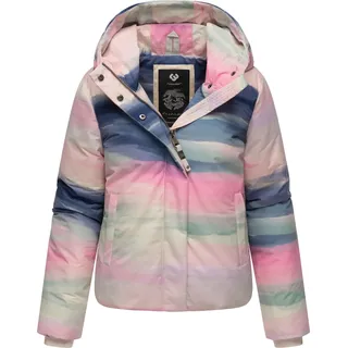 Winterjacke RAGWEAR "Amarrena", Damen, Gr. S (36), beige (ecru), Obermaterial: 100% Polyester. Innenfutter: 100% Polyester. Wattierung: 100% Polyester, lässig geschnitten hüftlang, hoch geschlossener Ausschnitt, Ärmel ohne Ärmelschlitz Rippstrickbündchen, Jacken Winterjacke, Wasserdichte Damen Steppjacke mit modischem Farbverlauf