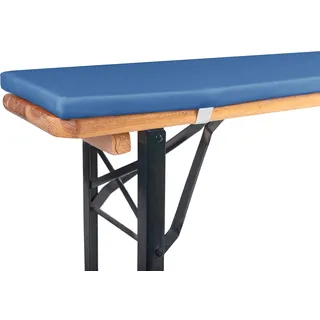 TexDeko® Bierbankauflage gepolstert 220x25x2cm waschbar mit Reißverschluss für Bierzeltgarnitur Härtegrad Mittelhart RG23 Bequeme Bankauflage zum selber aufziehen (Hell-Blau)