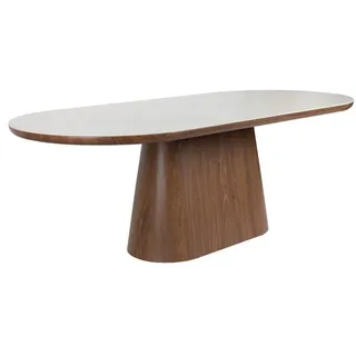 DAHEIM Esstisch Alimra 180 x 90 cm Sinterstein Braun Walnuss