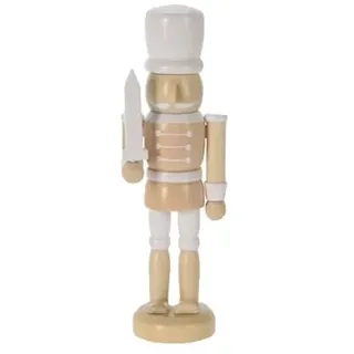 ZauberDeko Nussknacker Figur Holz Braun Weiß Soldat Tischdeko Weihnachten 13 cm, Modell:Modell3
