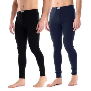 Ladeheid Lange Unterhose 2-er Pack Herren lange Thermounterhose LA40-247 (1-St) blau|schwarz 3XL