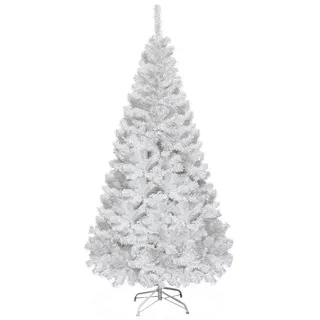 KOMFOTTEU Künstlicher Weihnachtsbaum weißer Christbaum, Tanne, 210 cm weiß 210 cm