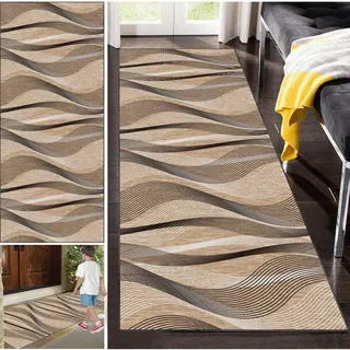 Fzamudng Teppich Läufer rutschfest Küchen Teppich, Waschbar Teppichläufer Flurteppich Flur Küchenläufer für Korridor, 100 x 200 cm Modern Vintage Teppichläufer für Wohnzimmer, Küche, Anpassbar