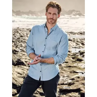 engbers Herren Helles Jeanshemd Blau regular uni Kent-Kragen - XXL