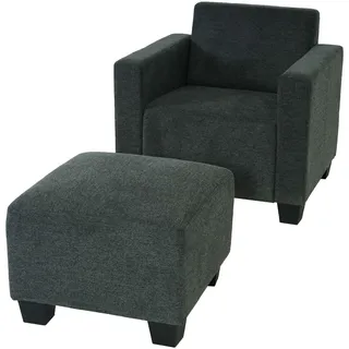 MCW Sessel Moncalieri Stoff/Textil 0 x 0 x 0 cm anthrazit-grau mit Ottomane