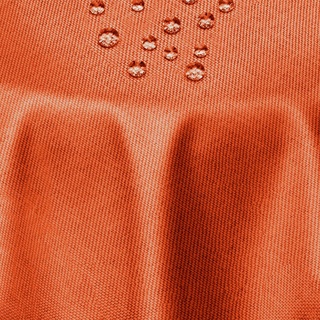Leinen Optik Tischdecke Tischtuch Tafeldecke Leinendecke Abwaschbar Wasserabweisend Rund 180 cm Orange Fleckschutz Pflegeleicht mit Saumrand Leinentuch