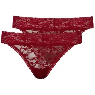 SNOCKS Damen Tanga aus Spitze 2er Pack - rot
