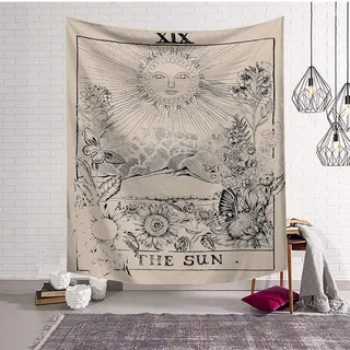 Boyouth Wandteppich, Tarot-Bilder, Digitaldruck, Wandteppich, Dekoration für Wohnzimmer, Schlafzimmer, Schlafsaal Modern 78.7"x59.1"(200cm*150cm) The Sun,xix