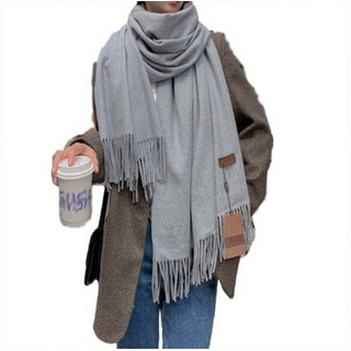 FIDDY Halstuch Warmer dicker Schal für Damen in einfarbiger Farbe, (1-St) grau