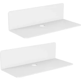 2er-set Schwebende Acryl-wandregale, 23 X 9,5 Cm, Selbstklebend, Ohne Bohren, Inklusive 4 Kabelclips, Kleines Regal Für Büro, Badezimmer, Küche, Schlafzimmer, Weiß