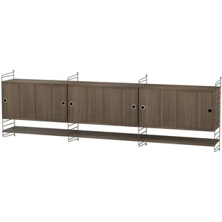 Sideboard wandmontage mit Regalböden Braun Walnuss