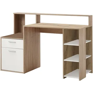 FMD Schreibtisch Sonoma-Eiche-Nachbildung/weiß